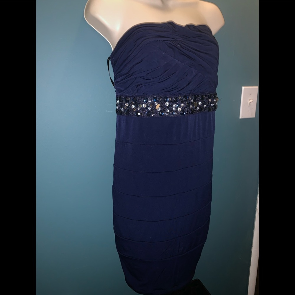 Beautiful blue dress.